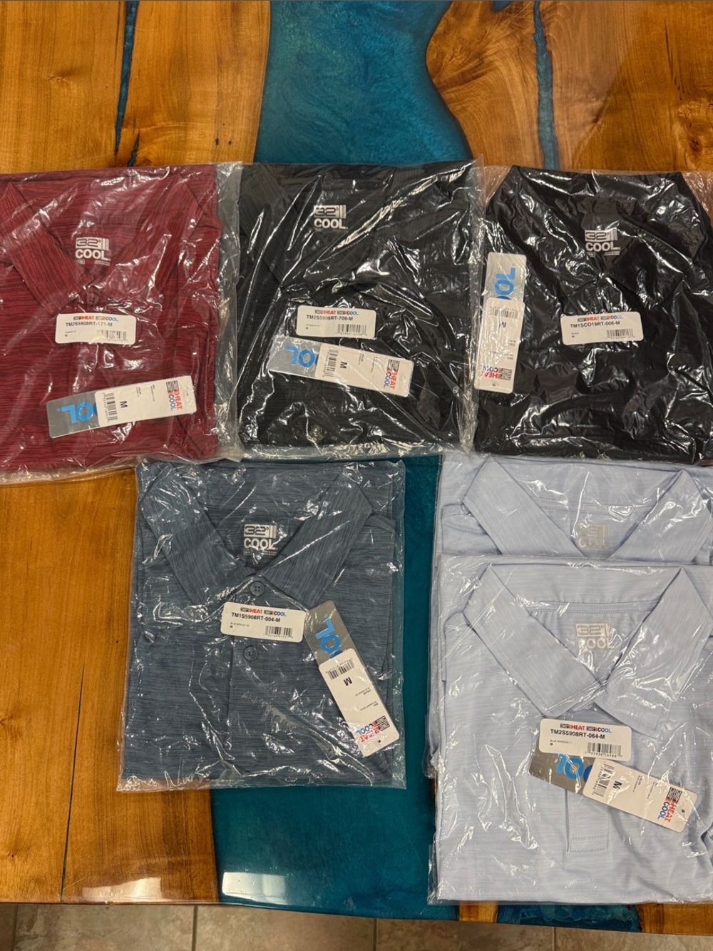 32 Degrees Cooling - 6 Men's Polos - Size M